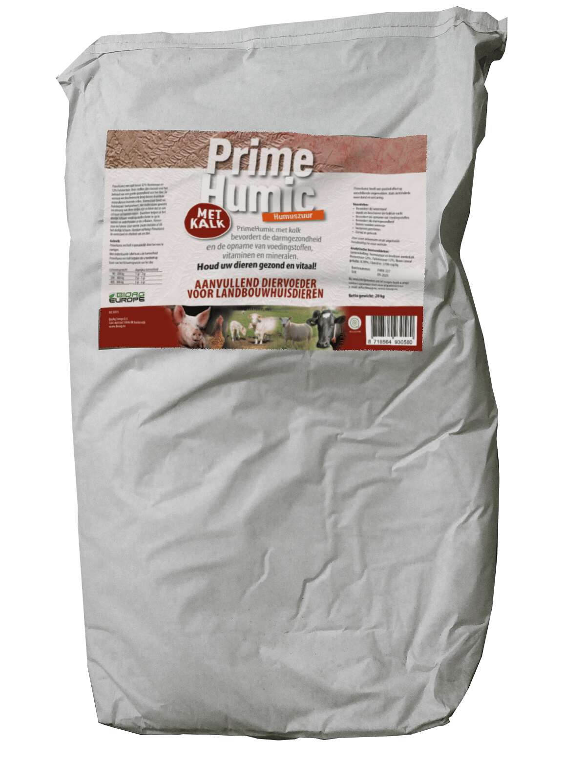 papieren zak 20 kg PrimeHumic-Kalk